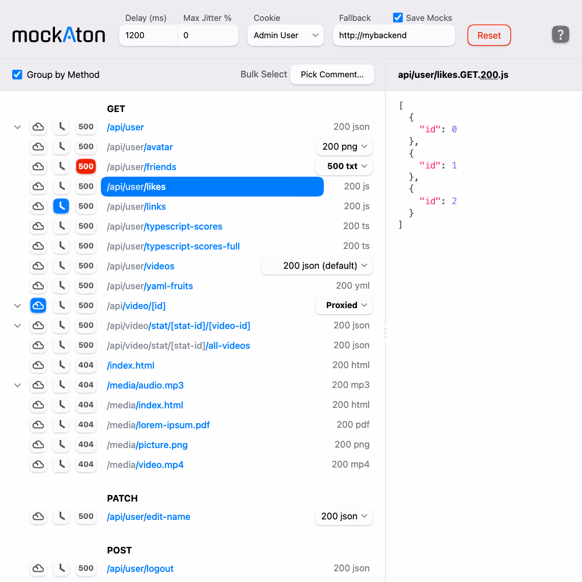 Mockaton Dashboard