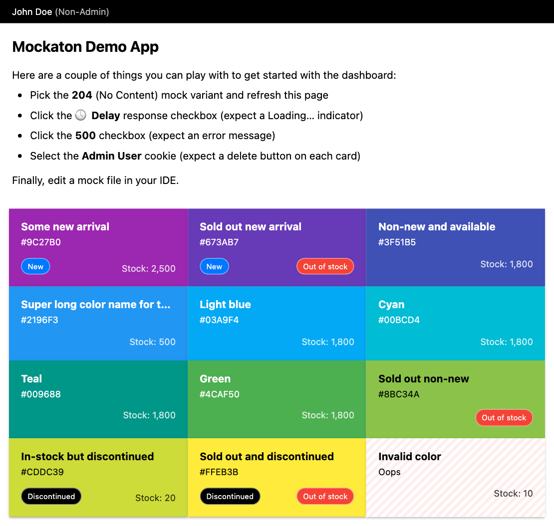 Mockaton Demo App Screenshot