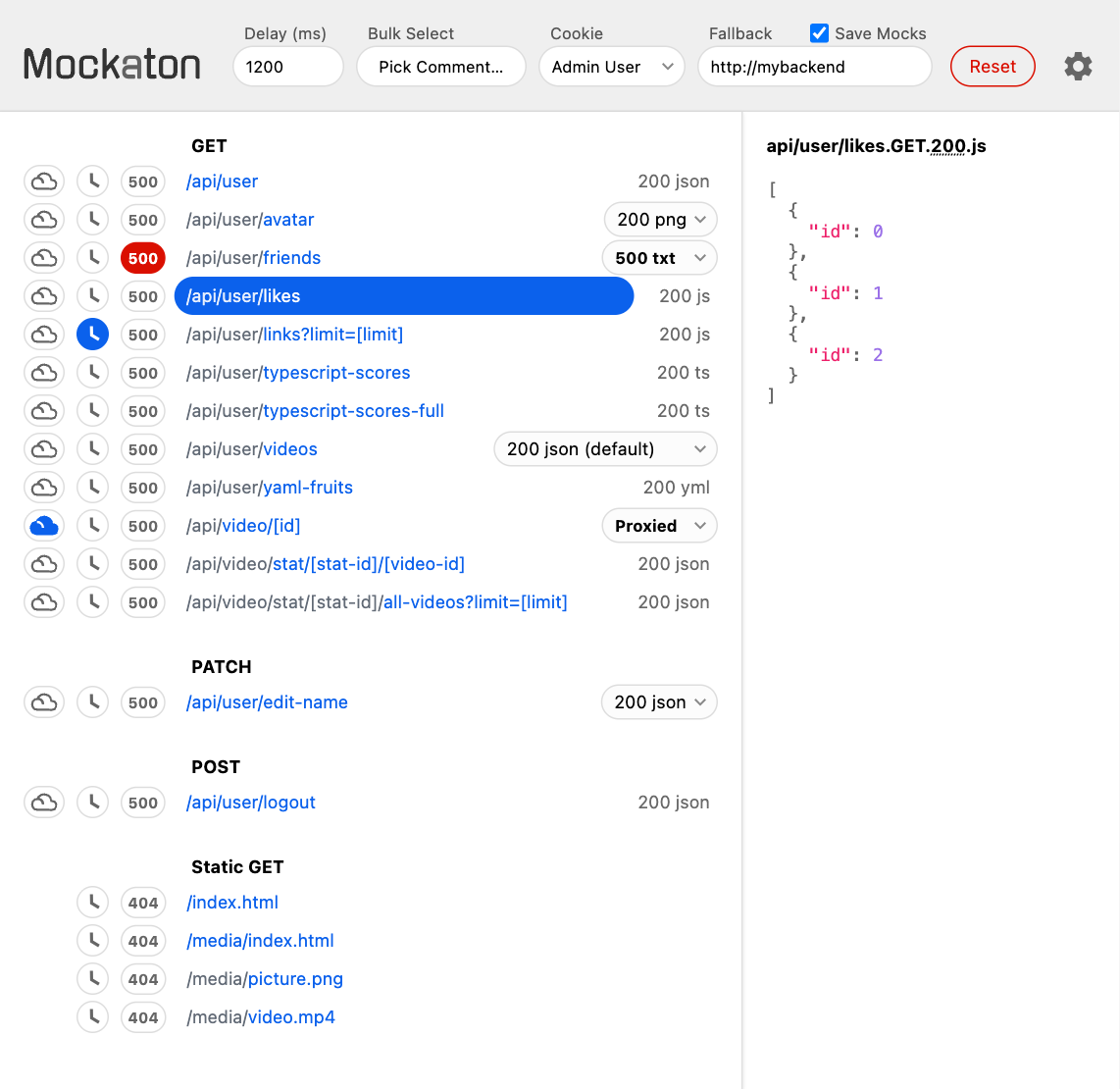 Mockaton Dashboard